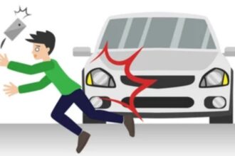 car hit the young man.