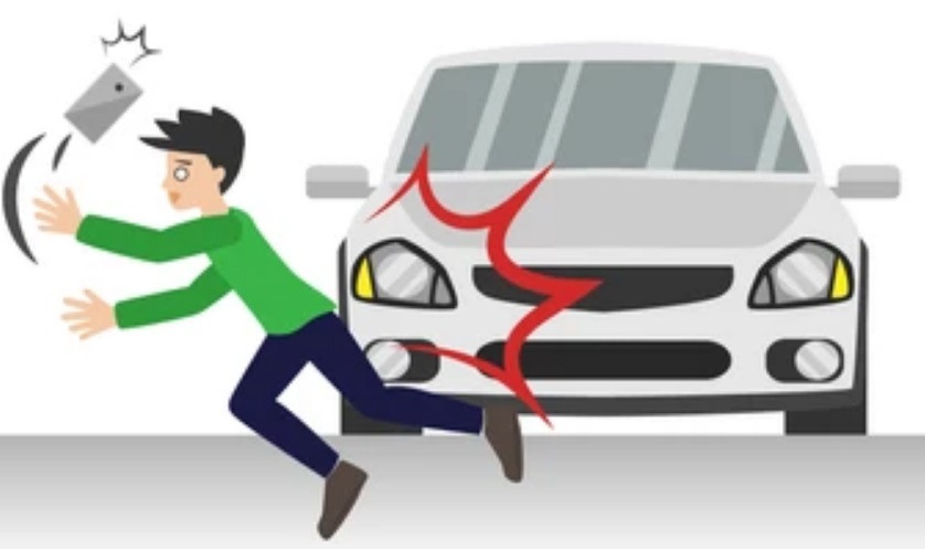 car hit the young man.